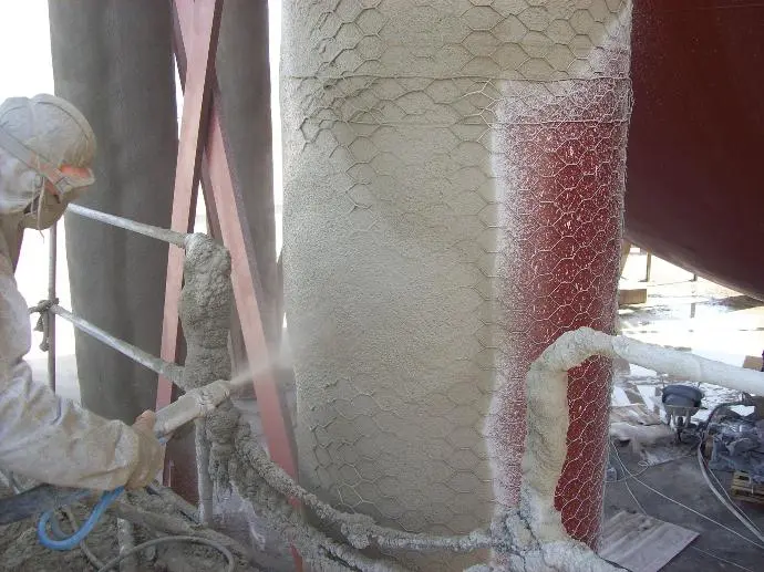 Mortier projeté pour la protection passive incendie à l'extérieur des bâtiments